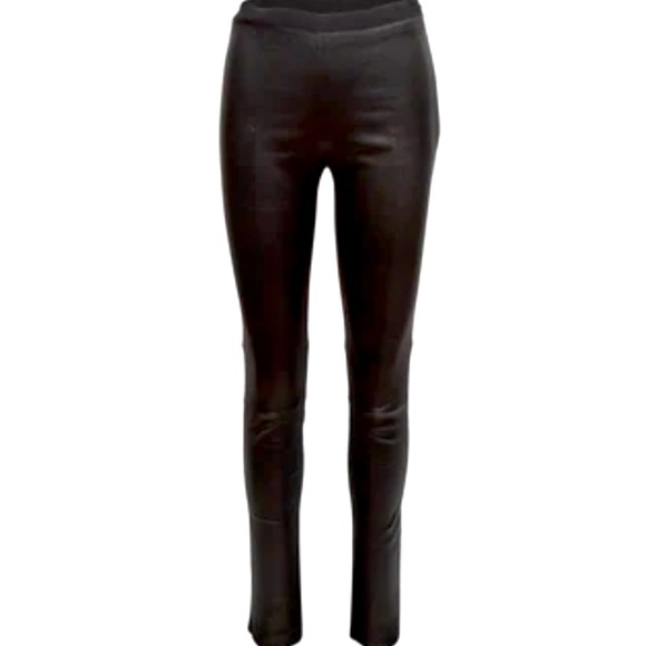 Acne Skinny Leg Lamb Leather Pants with side zip - Picture 2 of 5